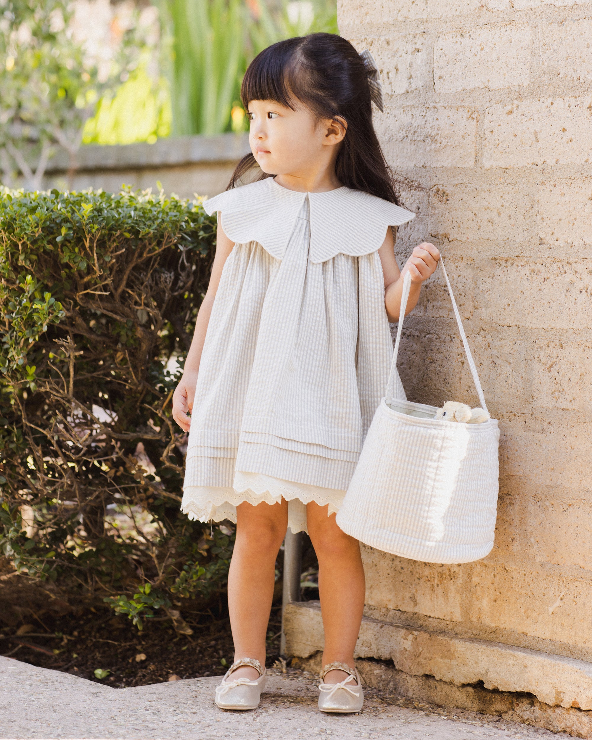 NL SS25 | Florence Dress | Sage Stripe 