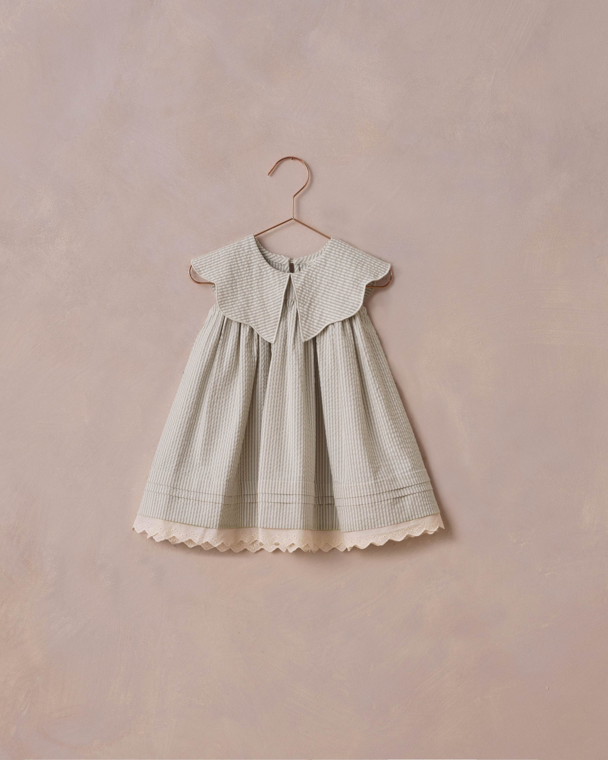 NL SS25 | Florence Dress | Sage Stripe 