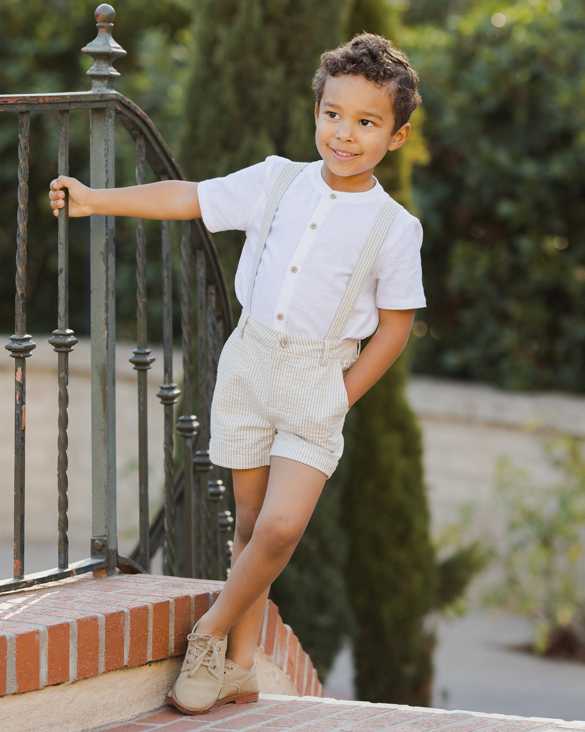 NL SS25 | Suspender Short | Sage Stripe 