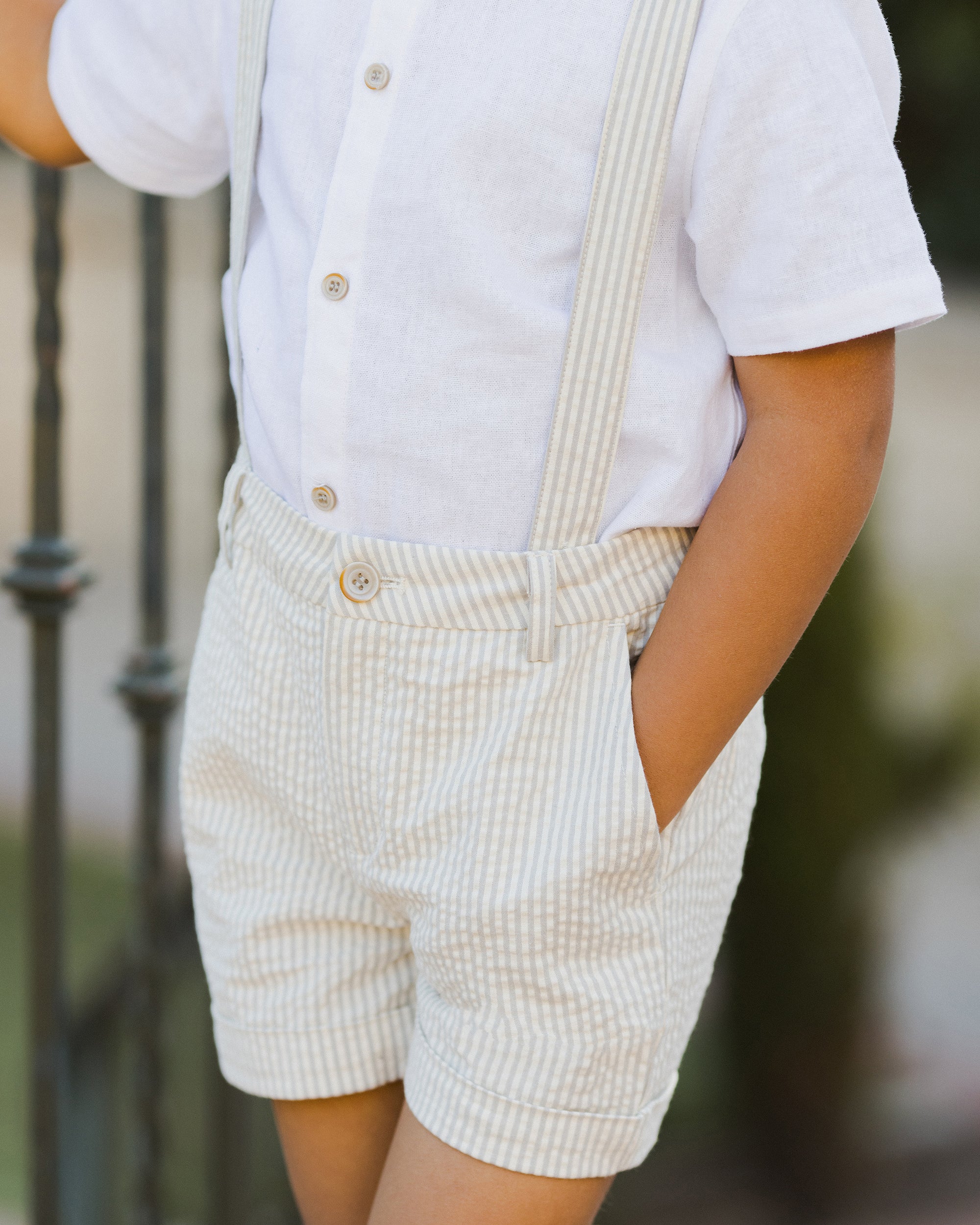 NL SS25 | Suspender Short | Sage Stripe 