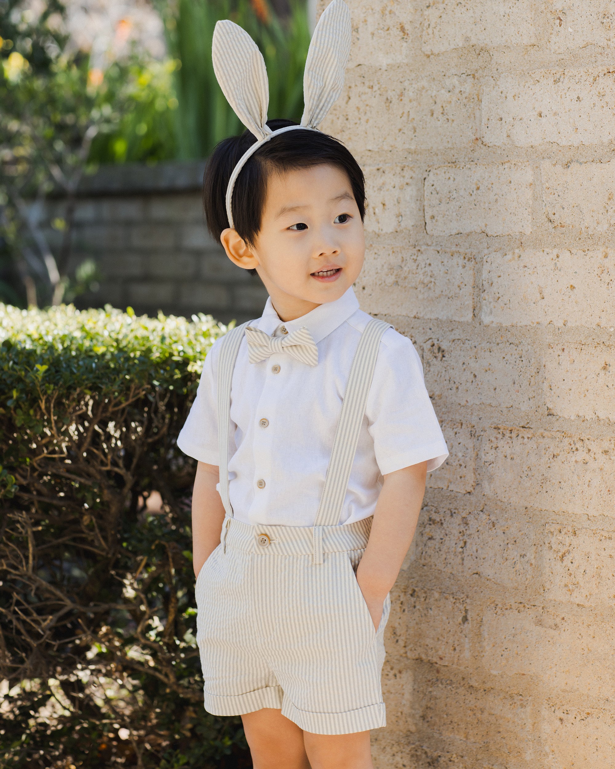 NL SS25 | Suspender Short | Sage Stripe 