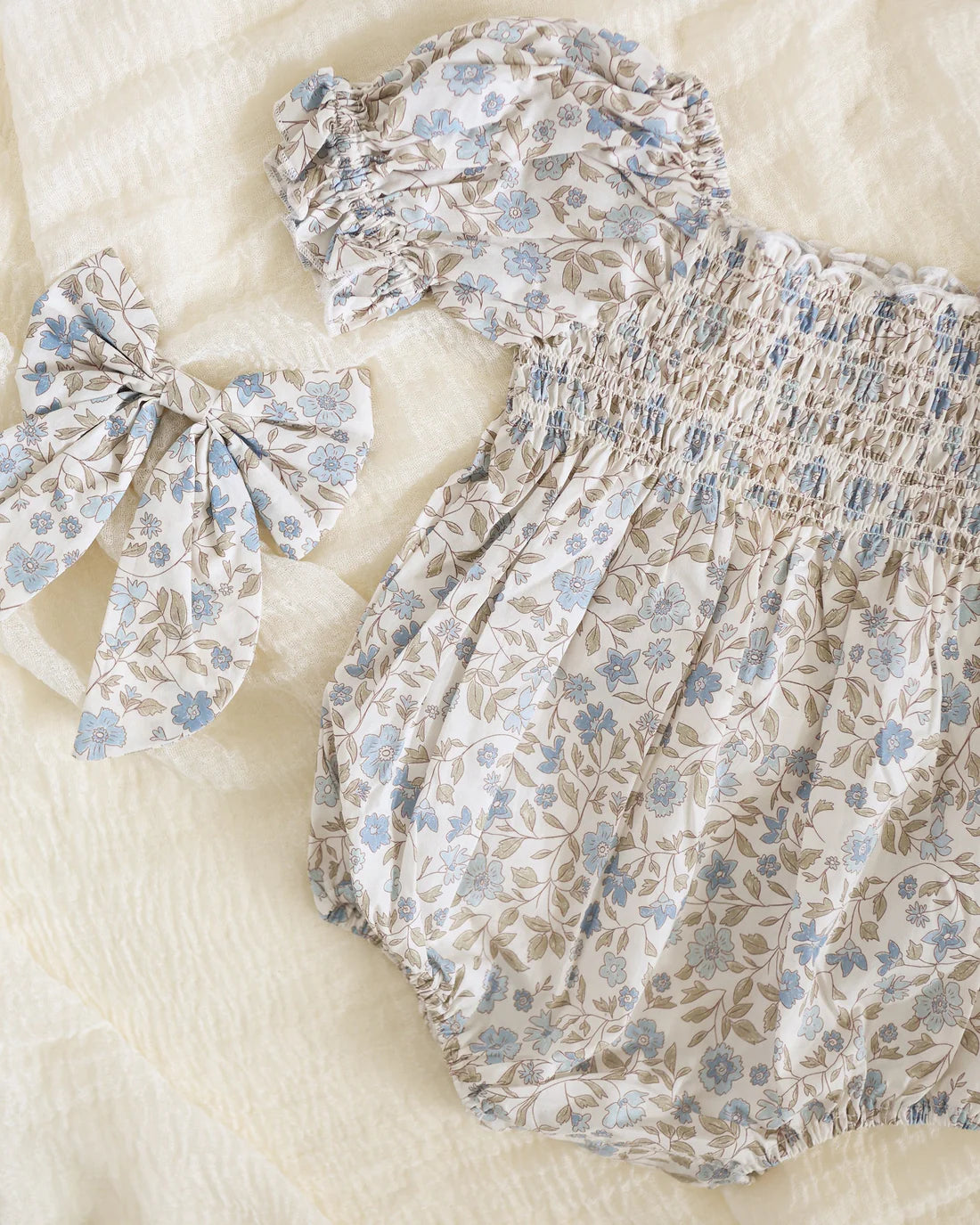 Noralee | Hazel Romper | Blue Garden 