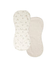 Burp Cloth, 2pk | Bunnies, Cedar Check