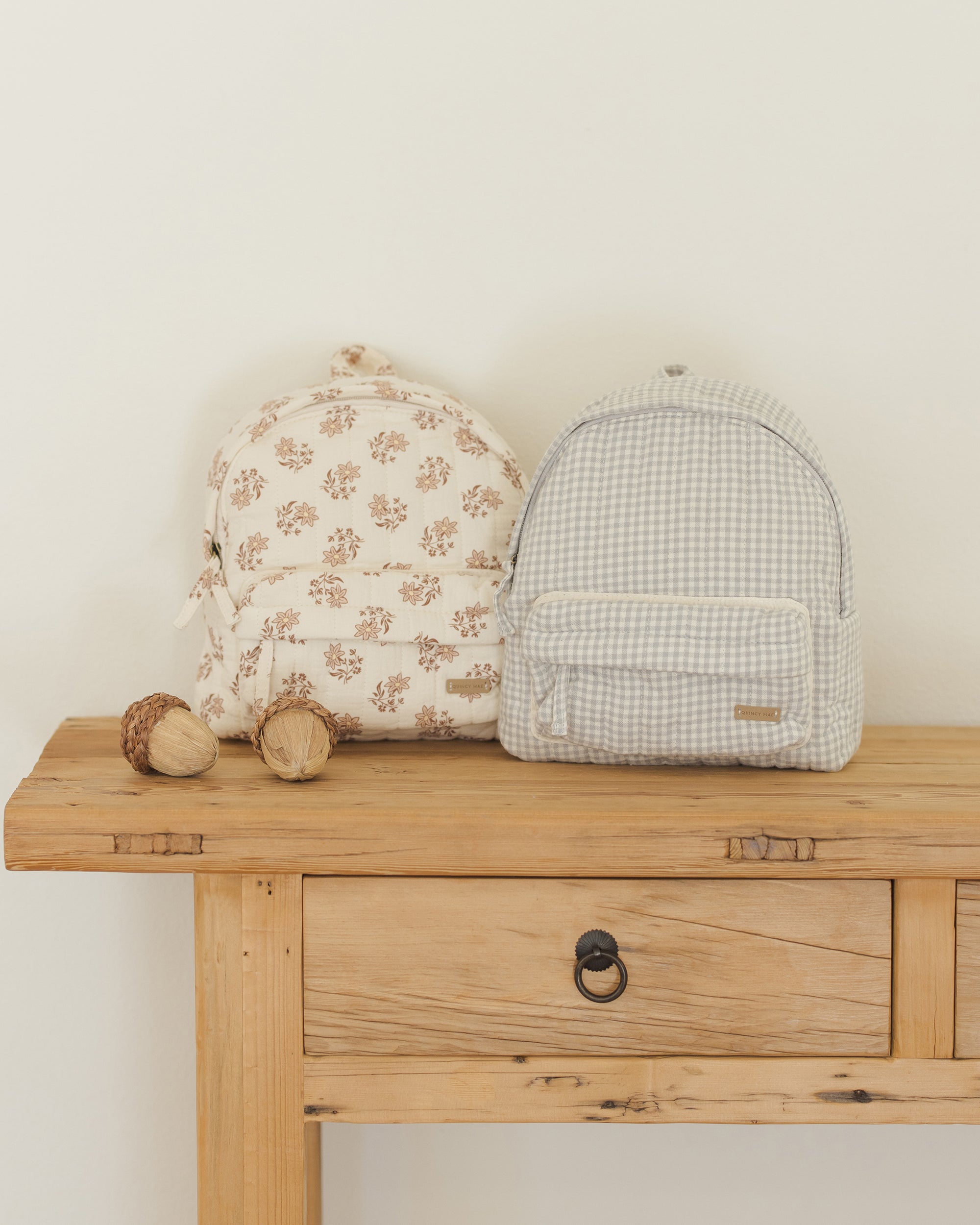 Mini Backpack | Blue Gingham