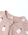 Bamboo Zip Footie | Pink Ghosts