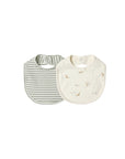 Jersey Snap Bib 2Pk. | Fox Land, Fern Stripe