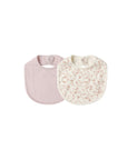 Jersey Snap Bib 2Pk. | French Garden, Rose Micro Stripe