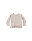 Rib Knit Peplum Top | Heathered Oatmeal
