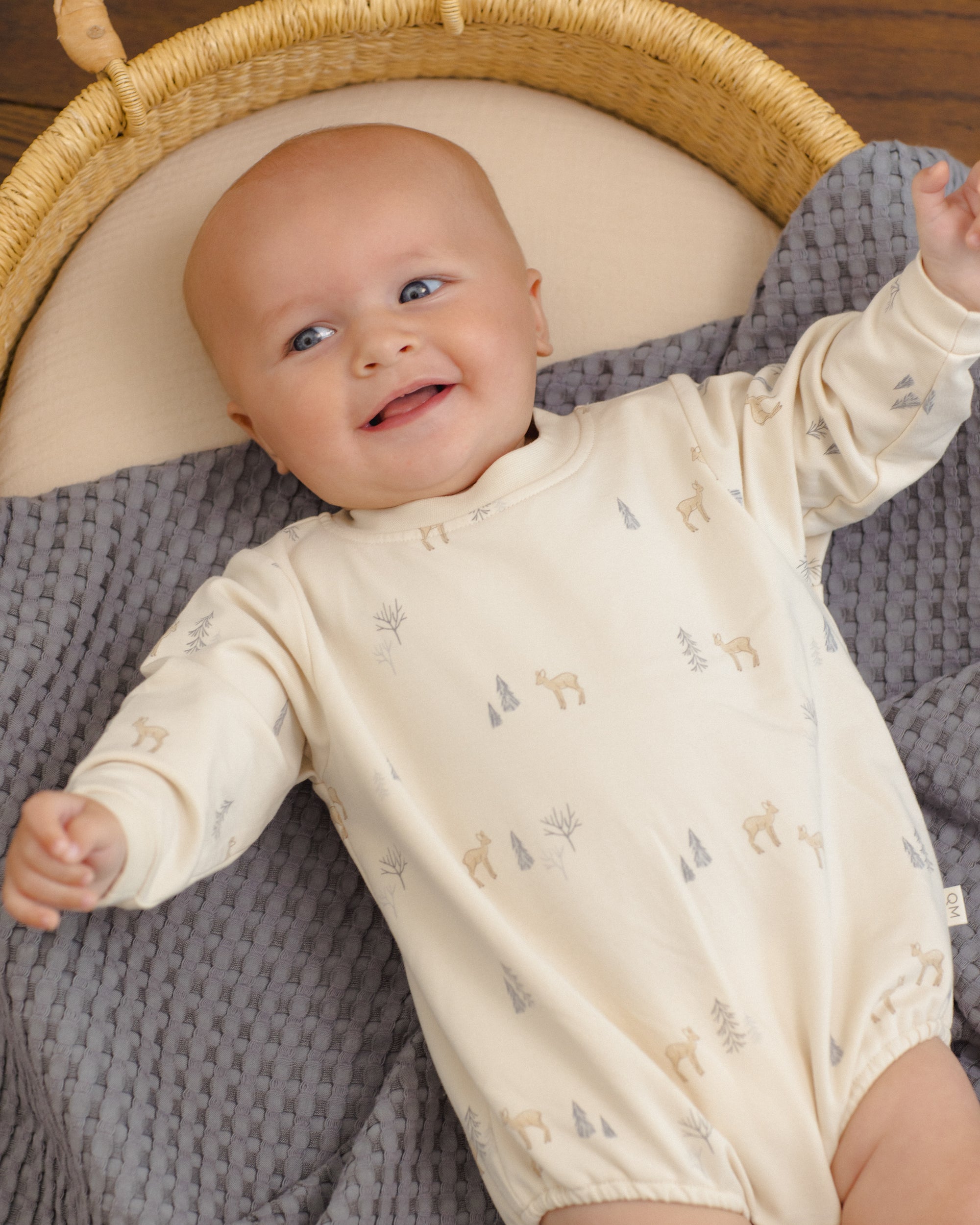 Crewneck Bubble Romper | Deer
