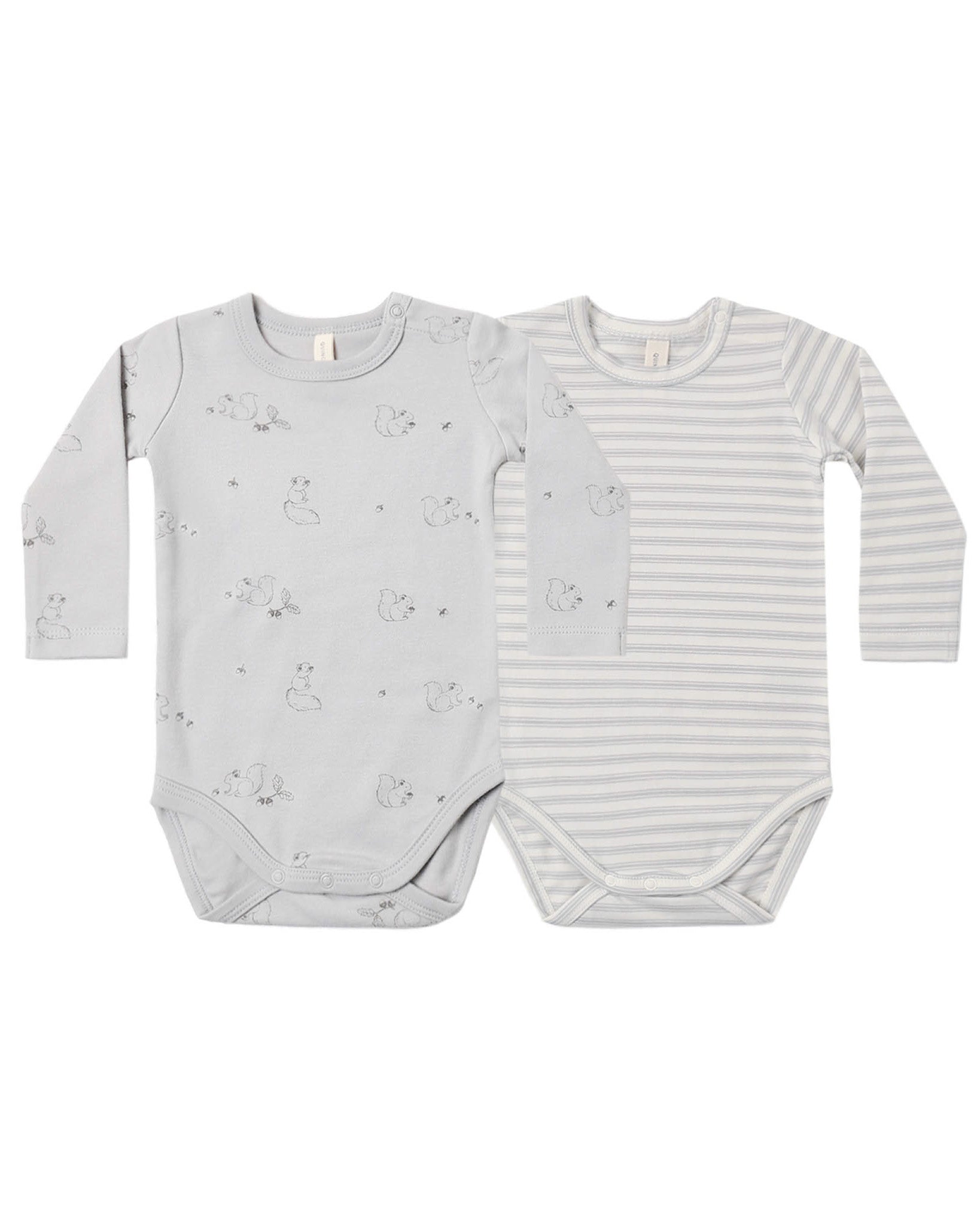 Jersey Bodysuit 2Pk | Squirrel, Cloud Stripe