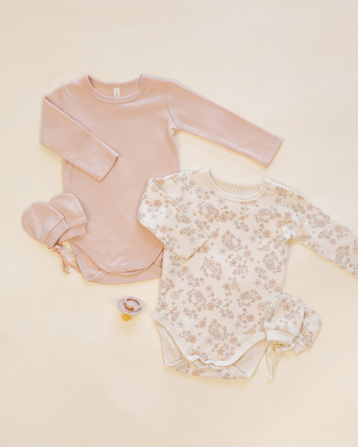 Jersey Bodysuit 2Pk | Floral Vine, Dusty Rose