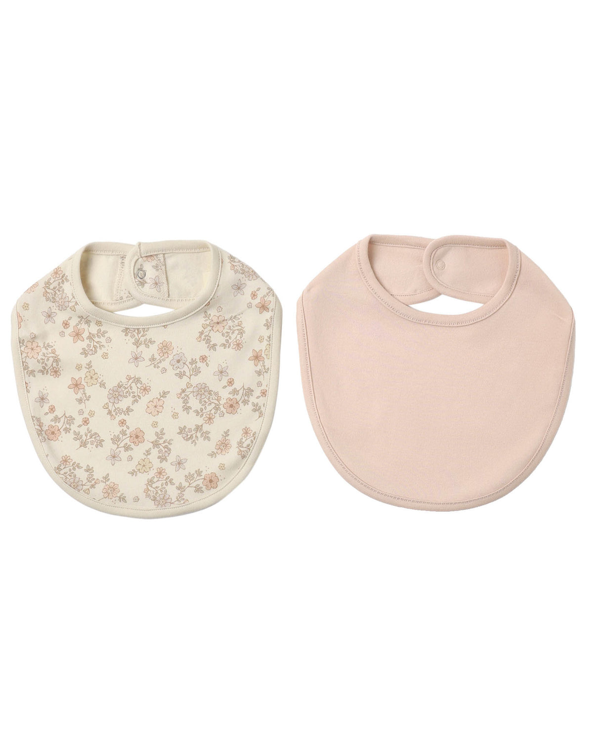 Jersey Snap Bib 2Pk | Floral Vine, Dusty Rose