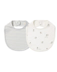 Jersey Snap Bib 2Pk | Sheep, Cloud Stripe