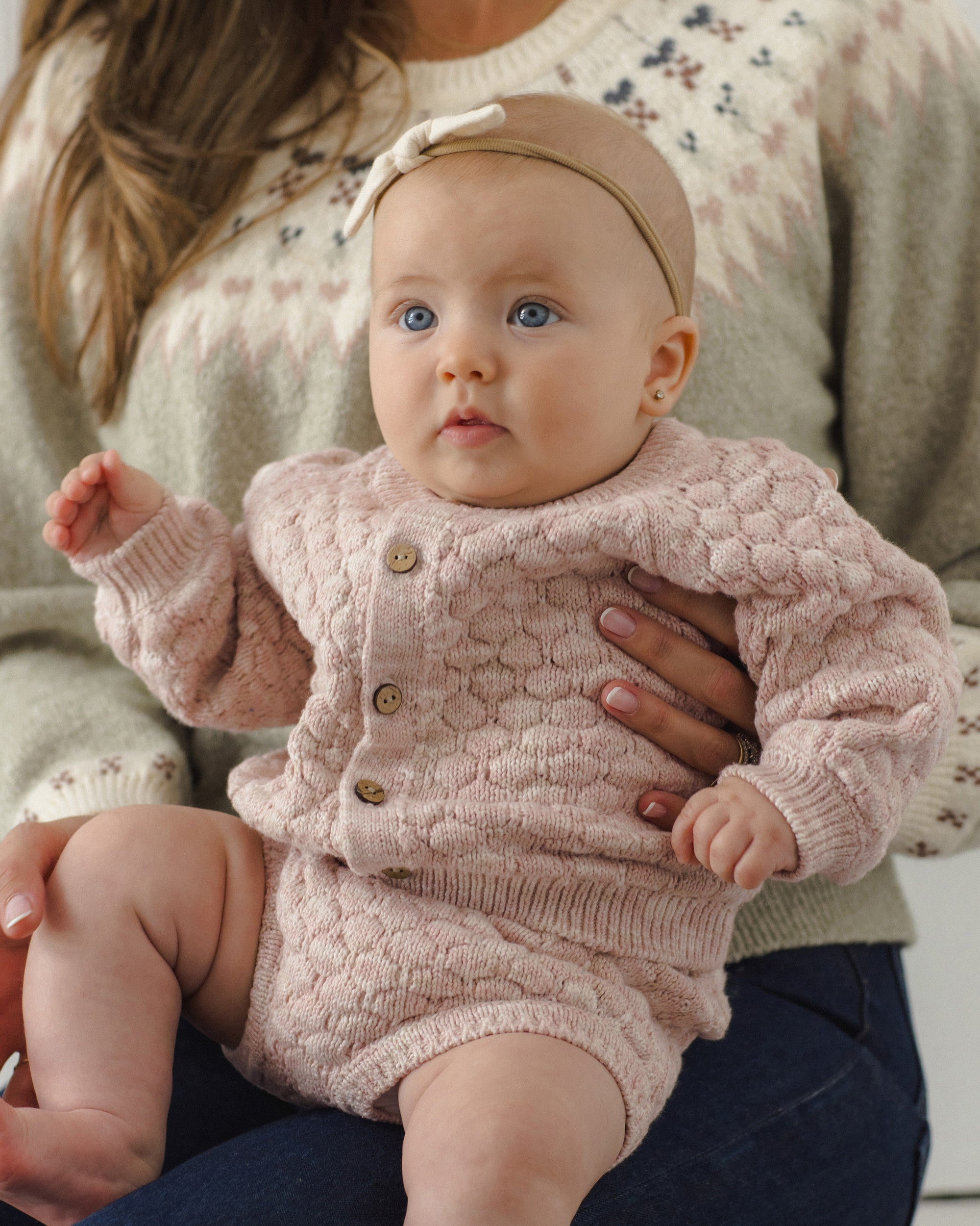 Bubble Knit Cardigan | Dusty Rose