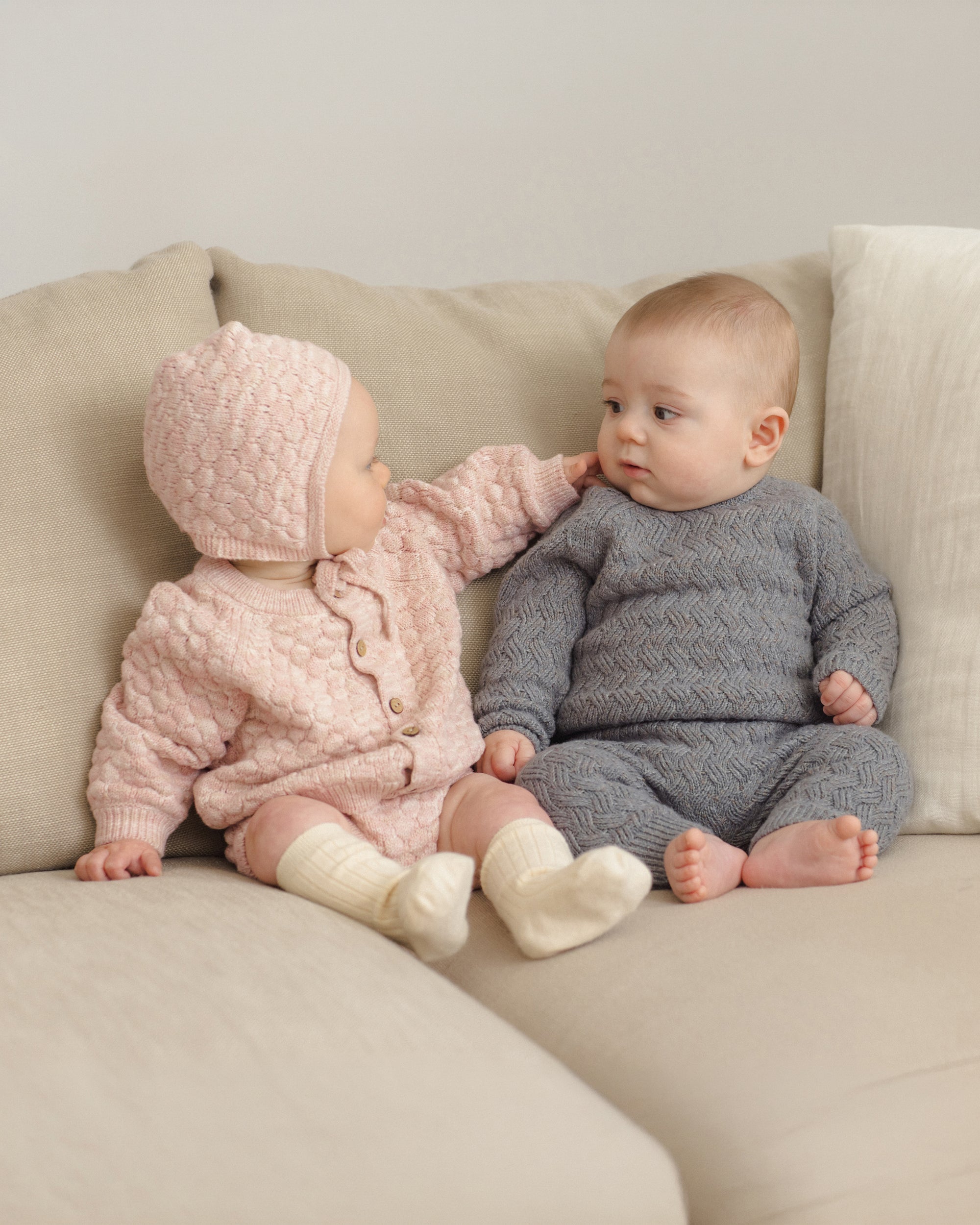 Bubble Knit Cardigan | Dusty Rose