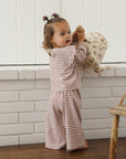 Ruffle Cozy Set | Mulberry Stripe