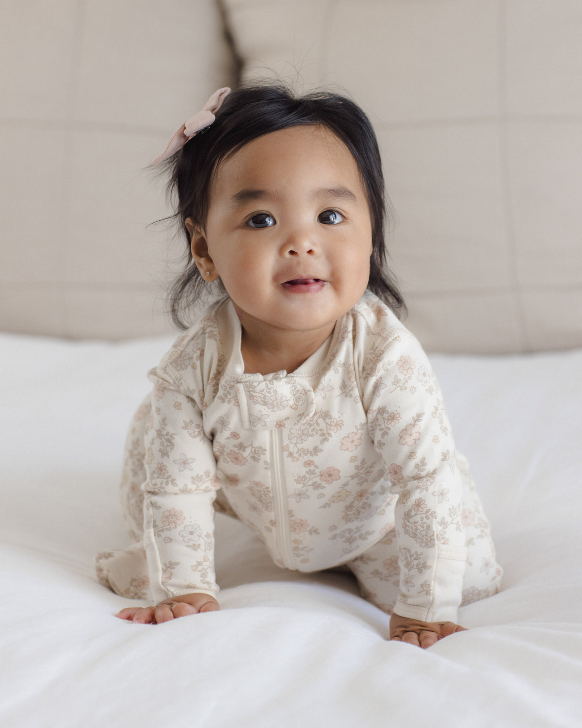 Zip Long Sleeve Sleeper Footie | Floral Vine