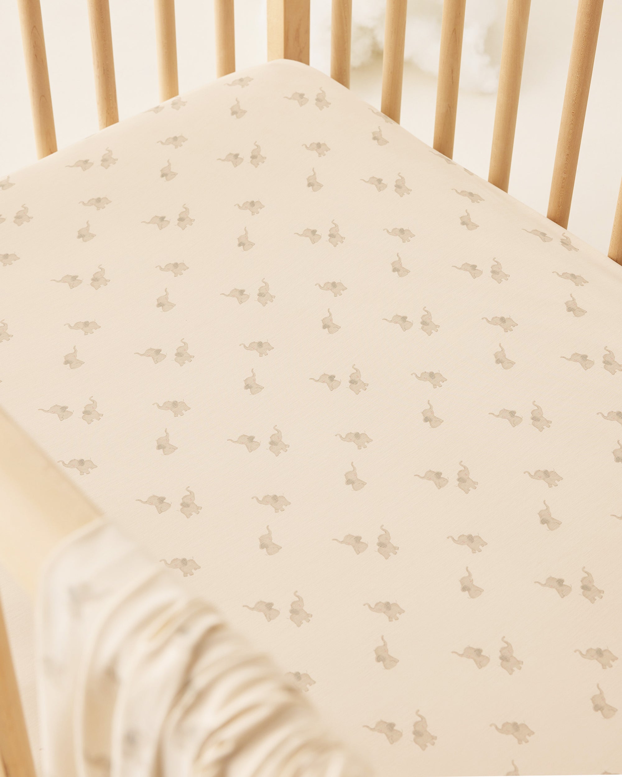Bamboo Crib Sheet | Elephants