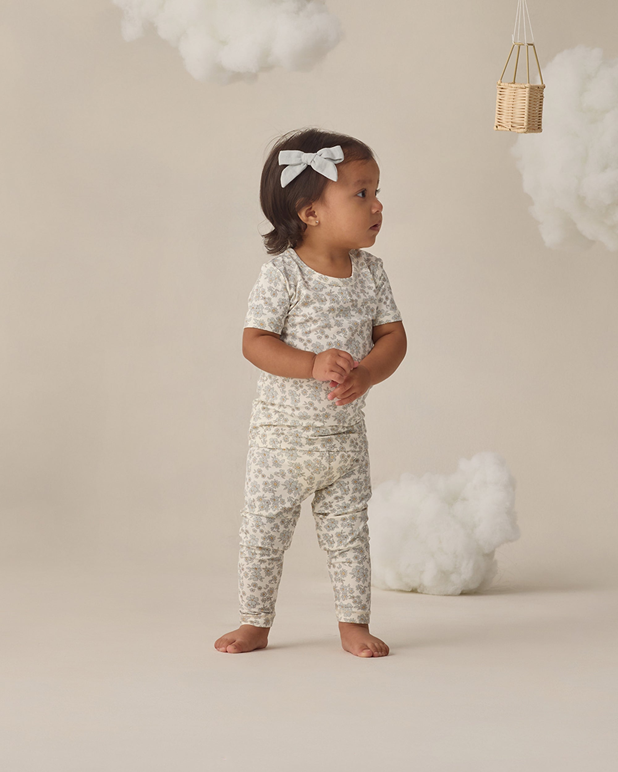 Bamboo Short Sleeve Pajama Set | Blue Floral