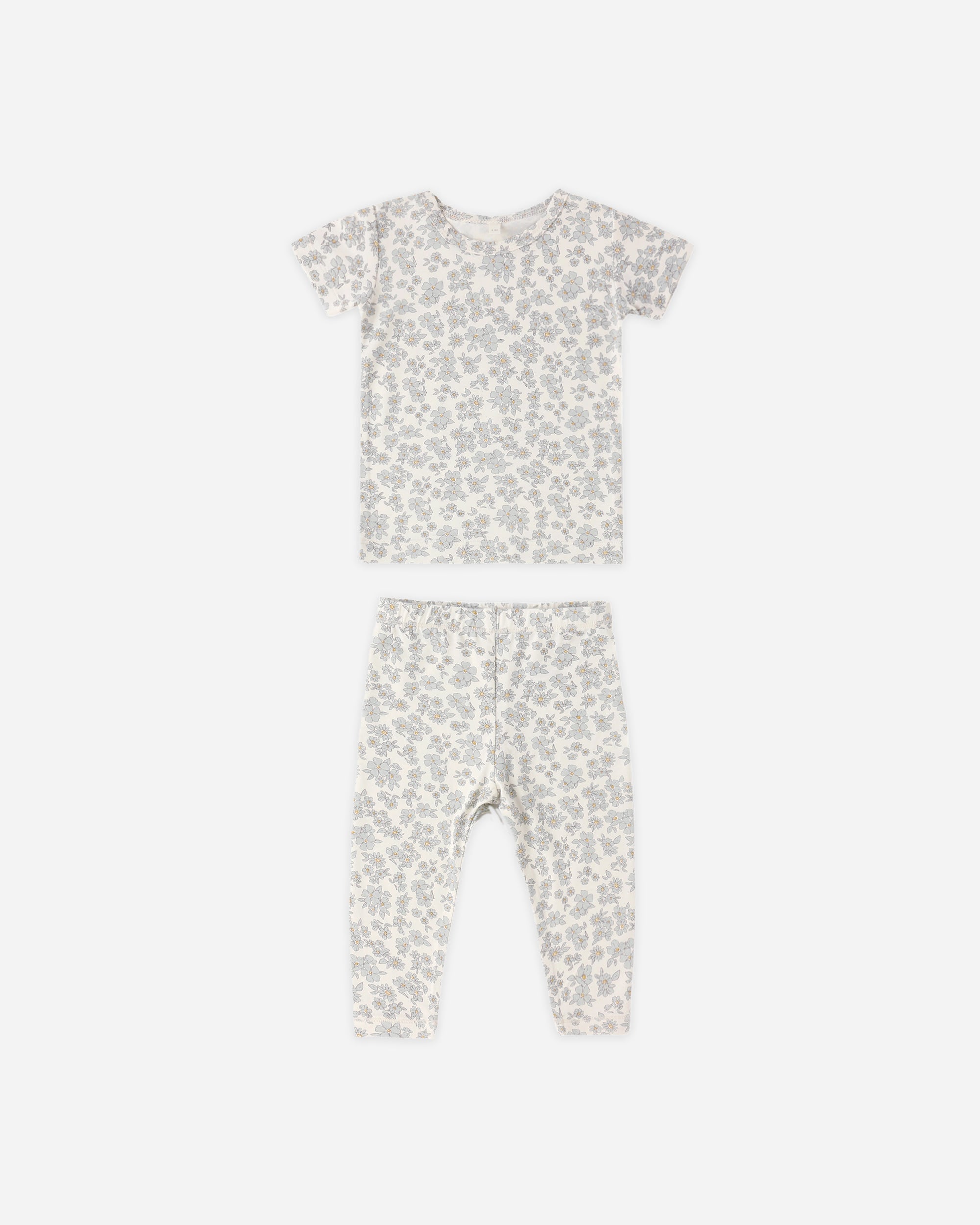 Bamboo Short Sleeve Pajama Set | Blue Floral
