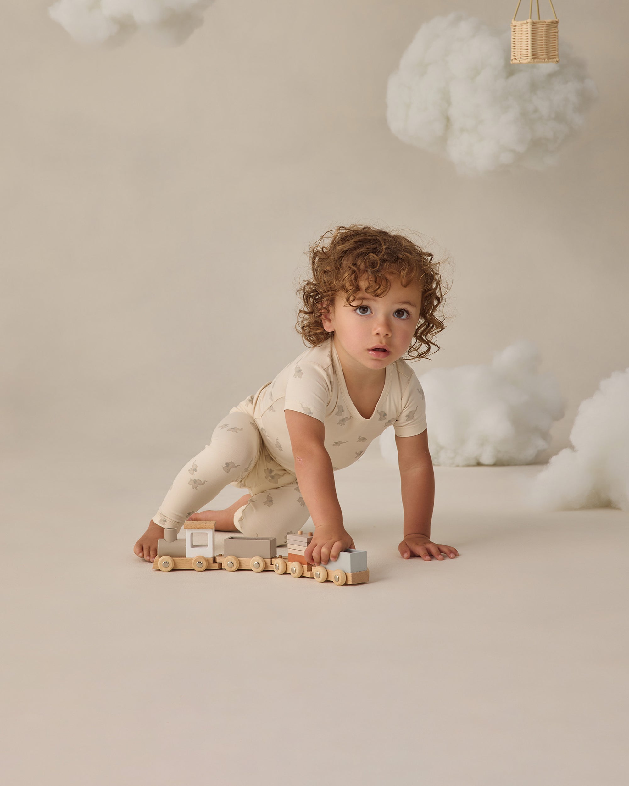 Bamboo Short Sleeve Pajama Set | Elephants