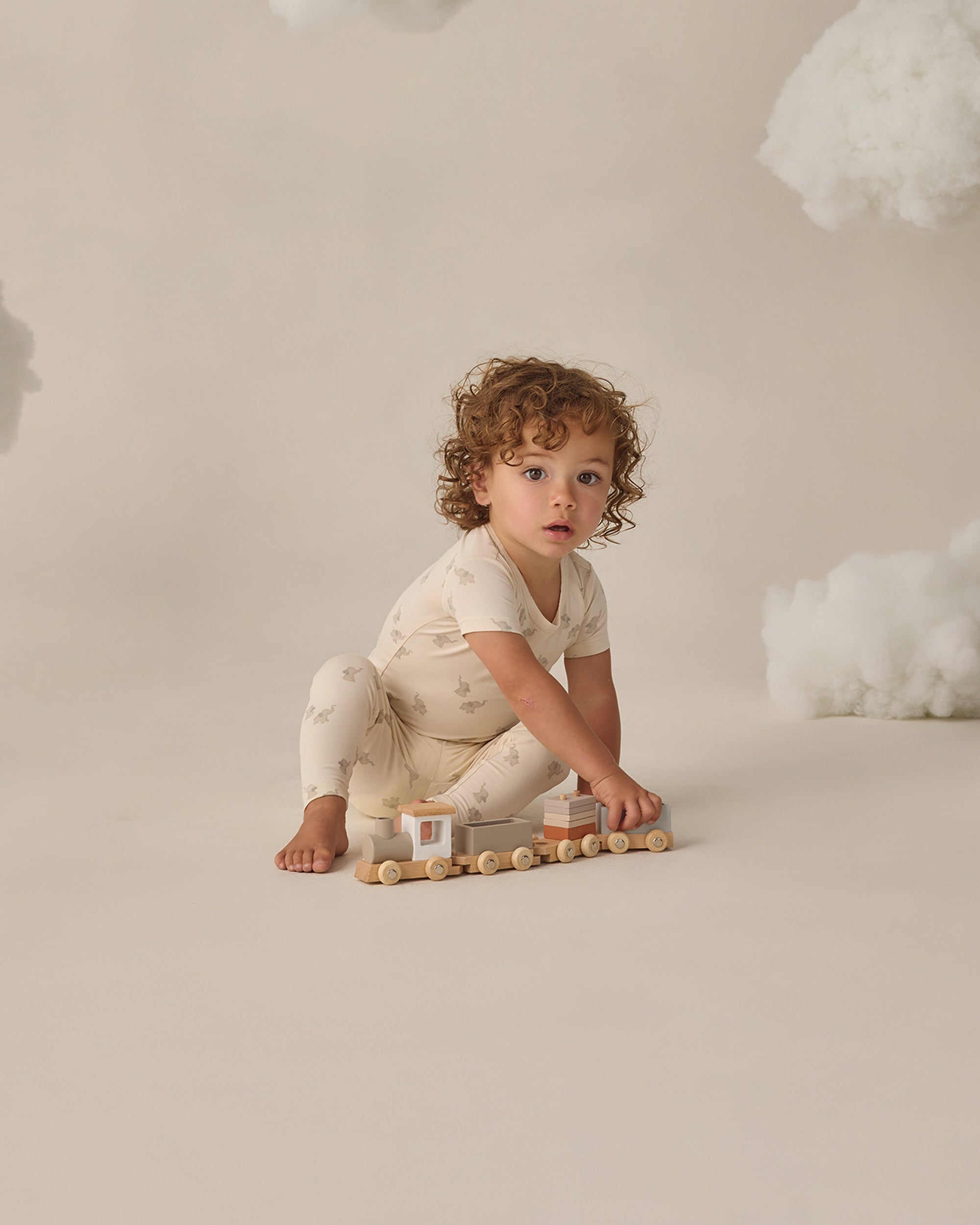 Bamboo Short Sleeve Pajama Set | Elephants