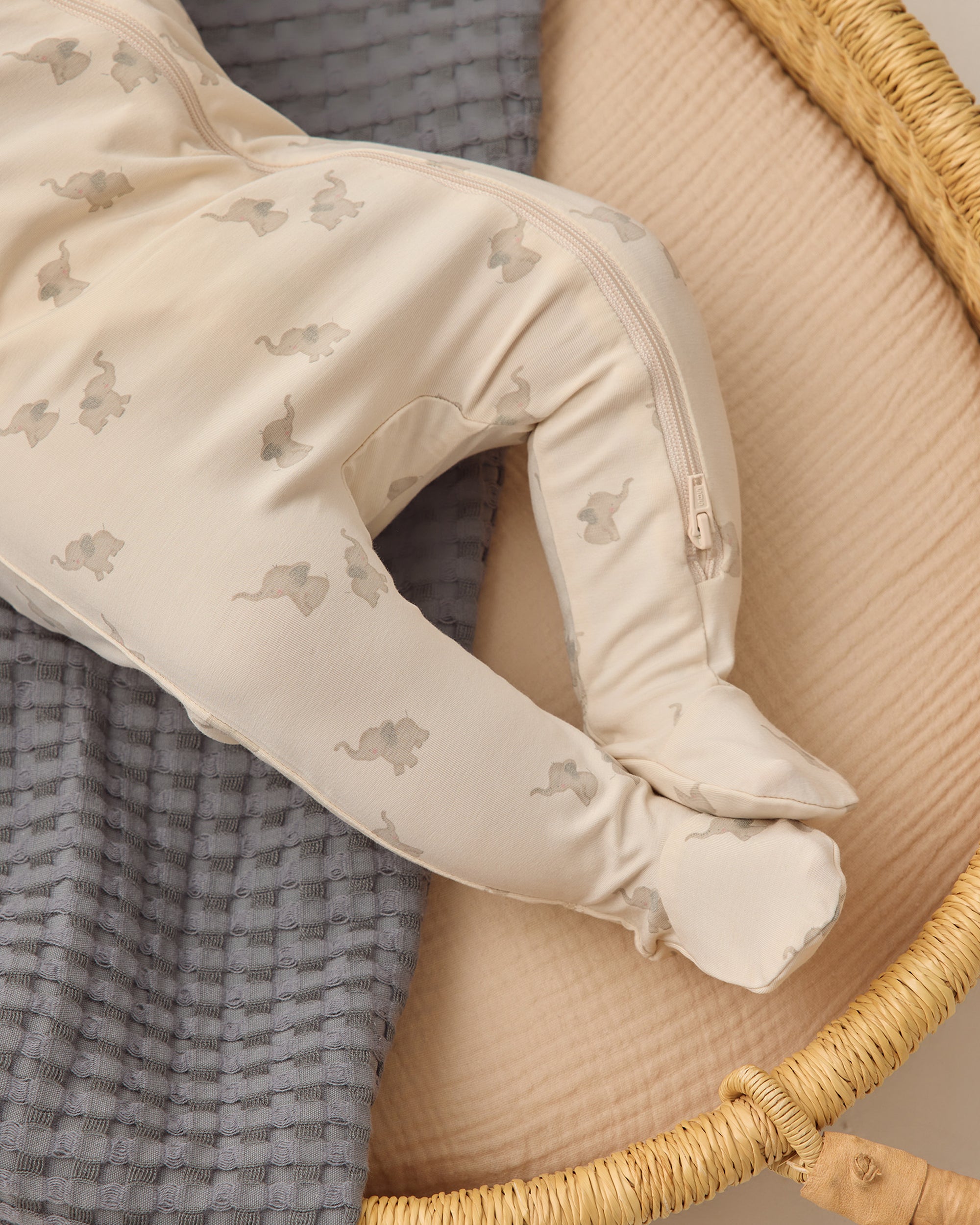 Bamboo Zip Footie | Elephants