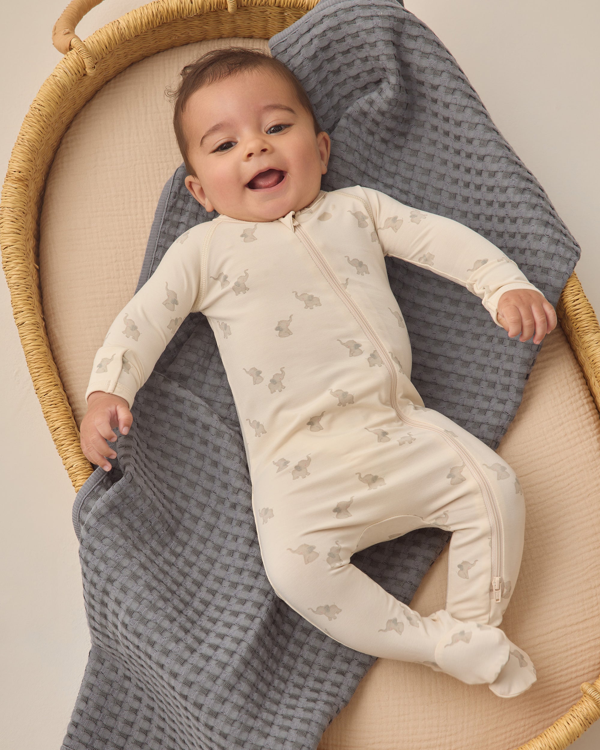 Bamboo Zip Footie | Elephants