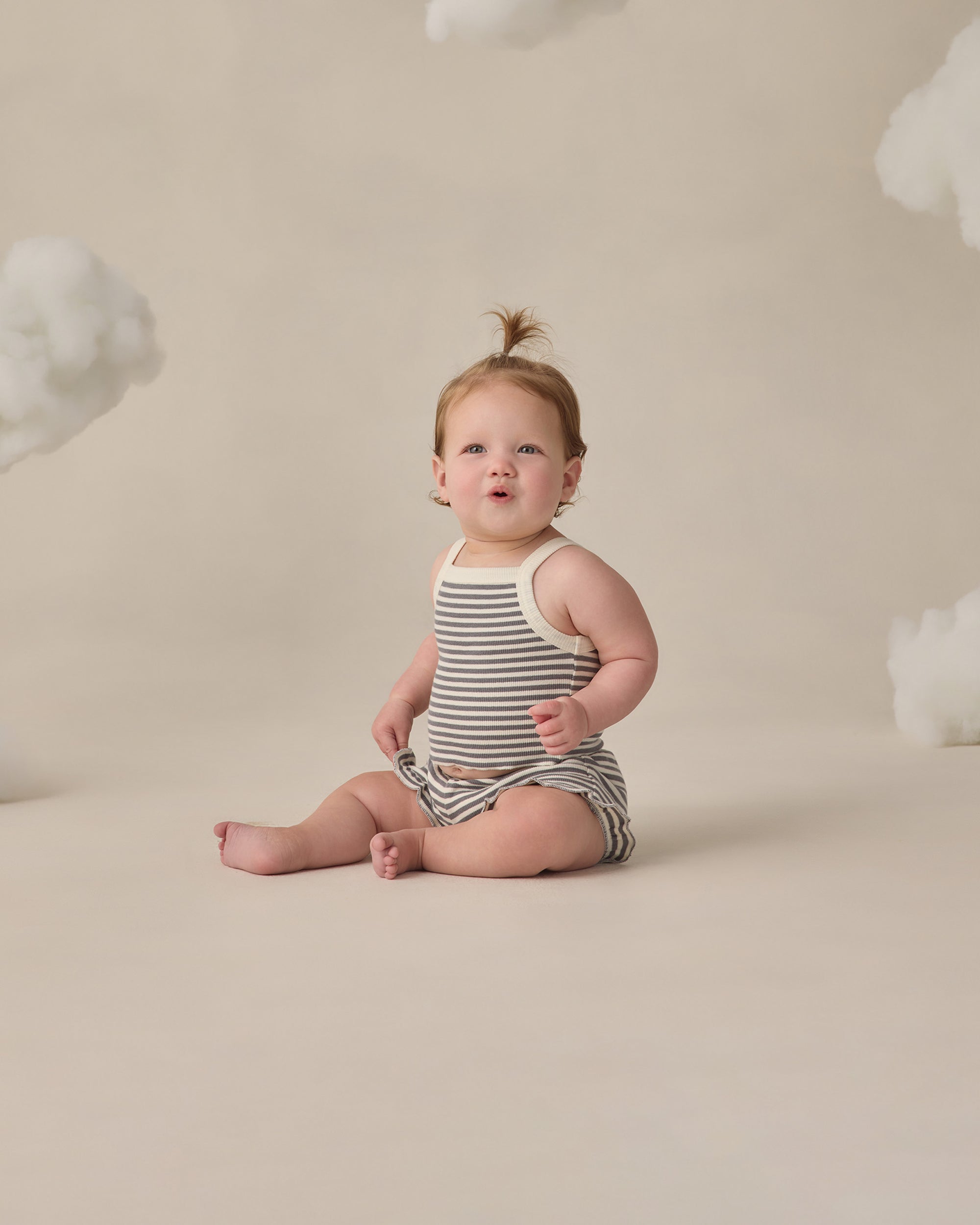 Evie Tank + Shortie Set | Ocean Stripe