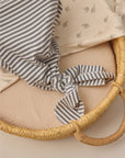 Knotted Baby Gown + Hat Set | Ocean Stripe