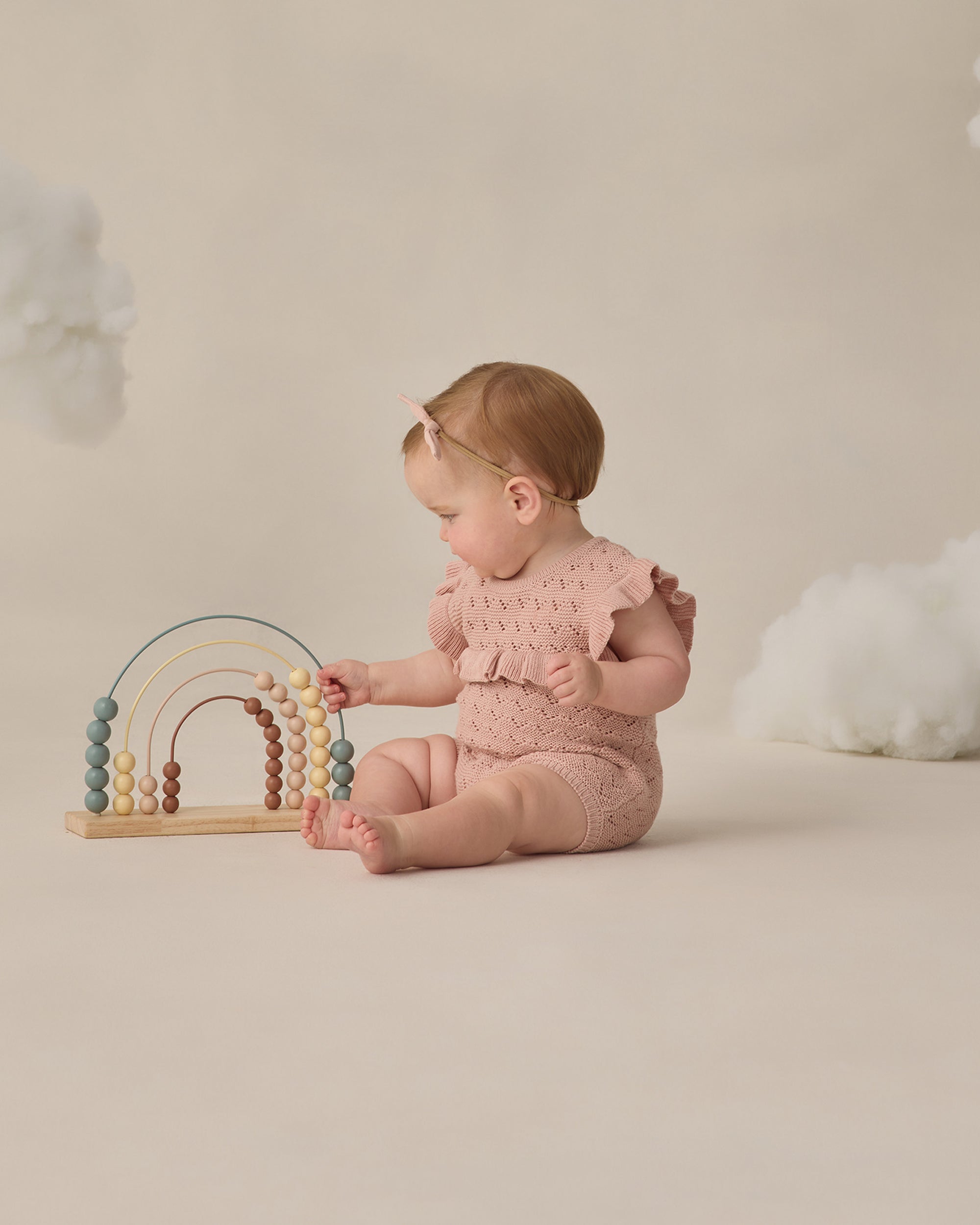 Pointelle Ruffle Romper | Blush