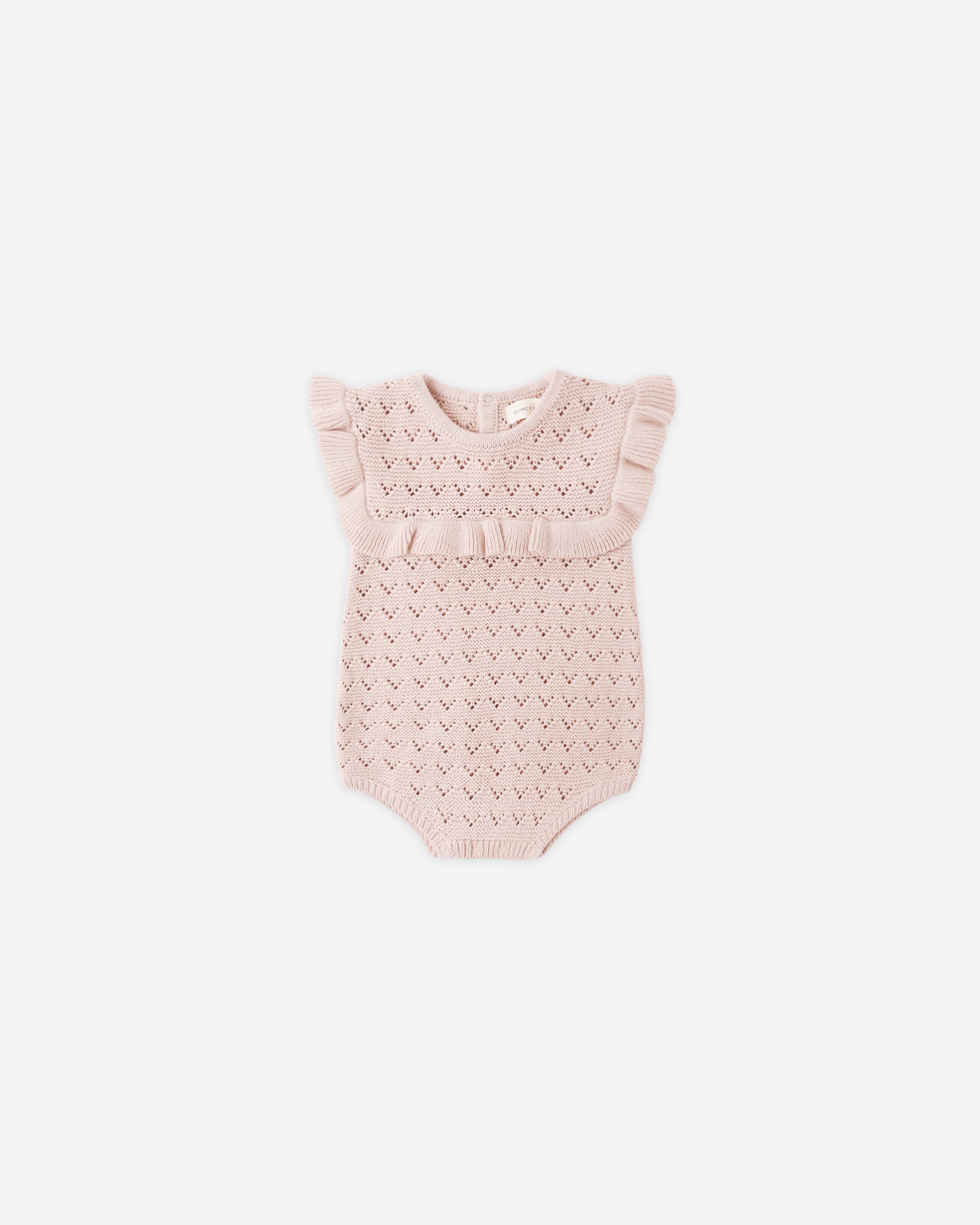 Pointelle Ruffle Romper | Blush