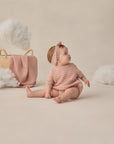 Relaxed Bubble Romper | Waffle Blush