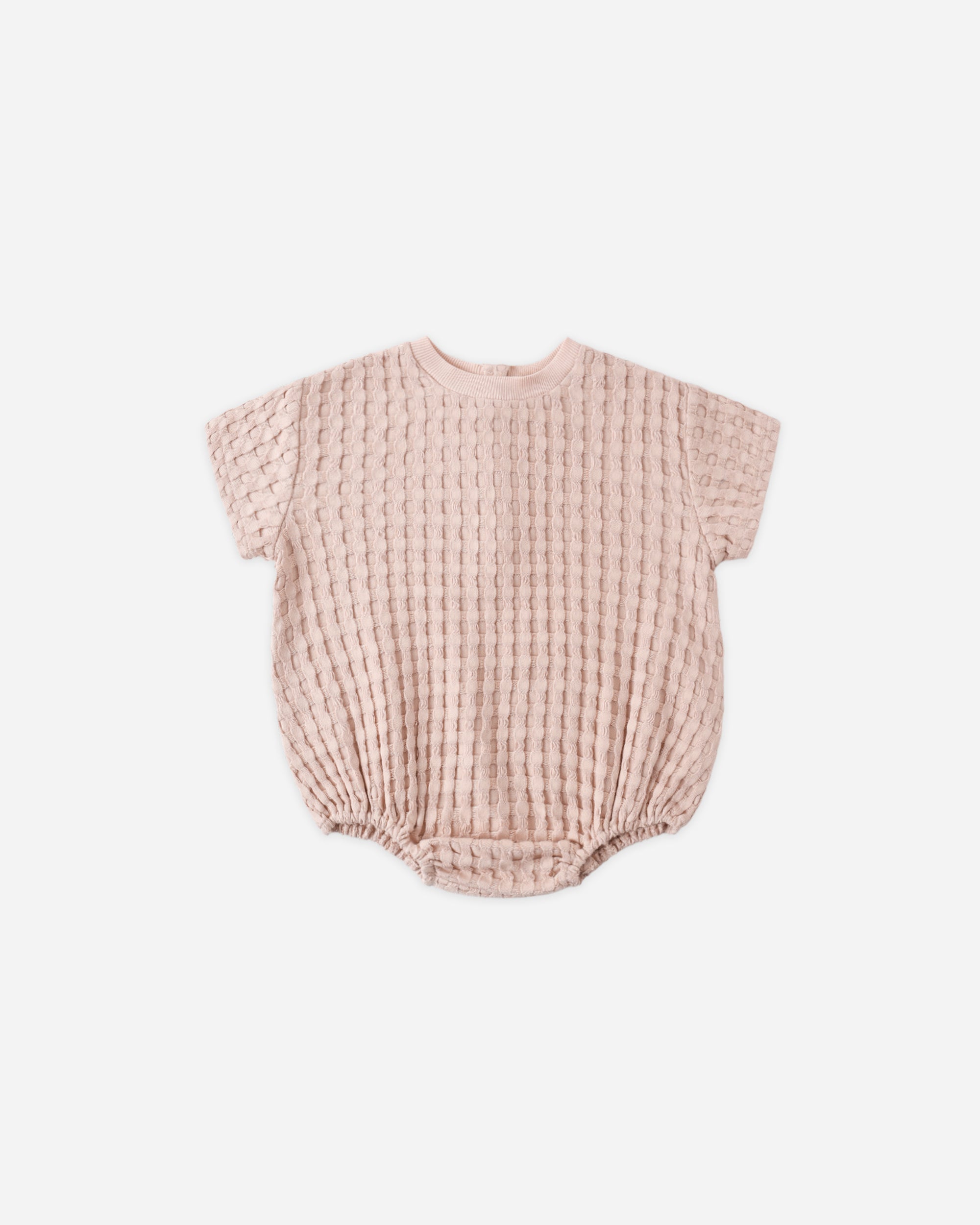 Relaxed Bubble Romper | Waffle Blush