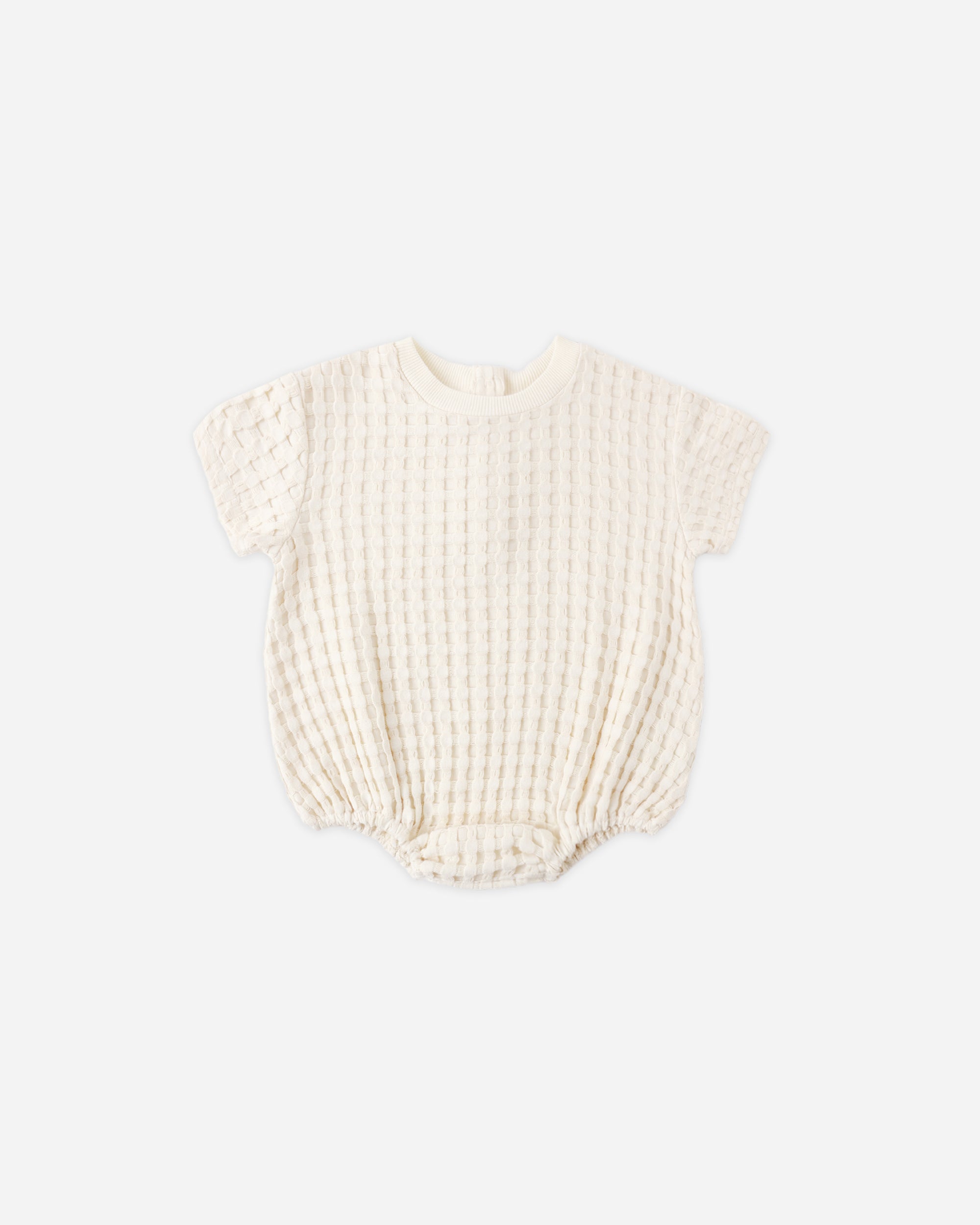 Relaxed Bubble Romper | Waffle Natural