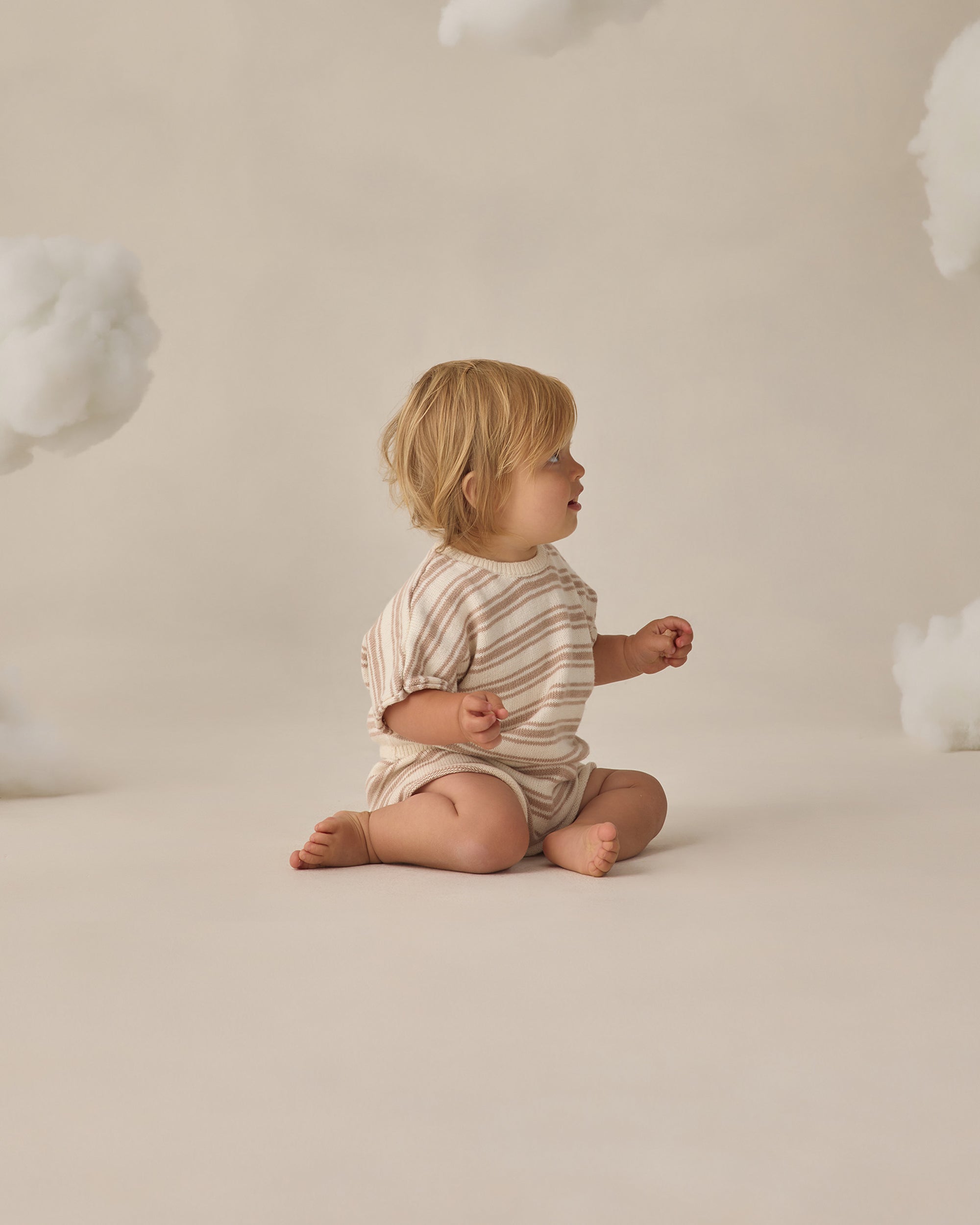 Relaxed Summer Knit Set | Oat Stripe
