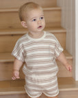 Relaxed Summer Knit Set | Oat Stripe