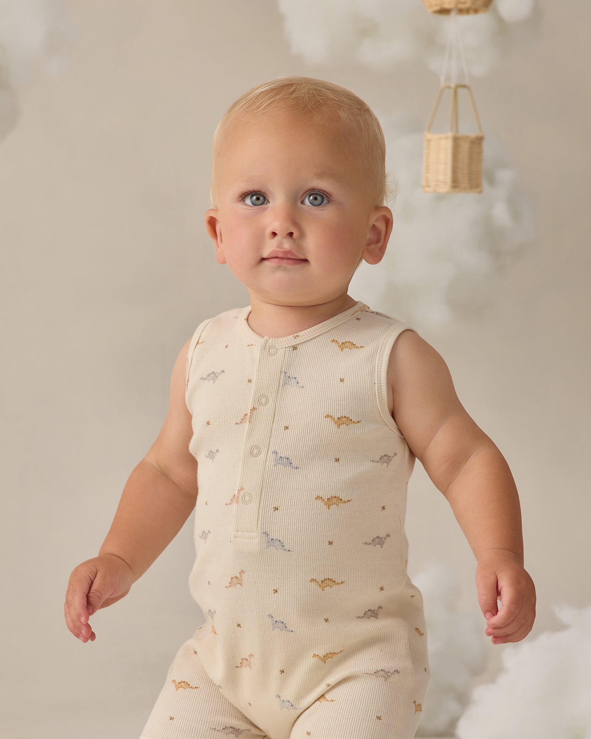 Ribbed Henley Romper | Dinos