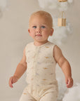 Ribbed Henley Romper | Dinos