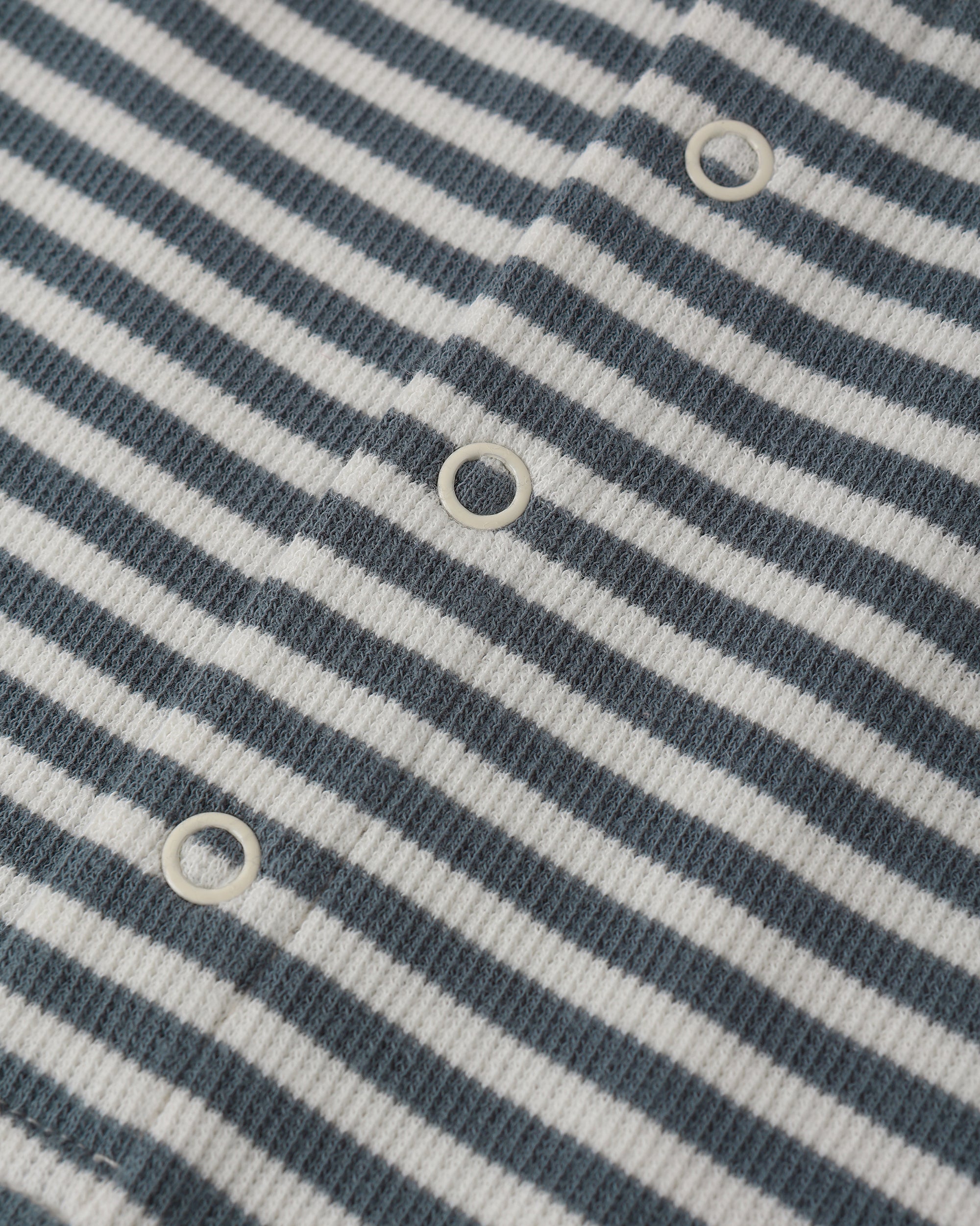 Ribbed Henley Romper | Ocean Stripe