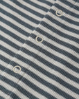 Ribbed Henley Romper | Ocean Stripe