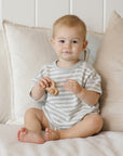 Waffle Tee + Short Set | Sky Stripe