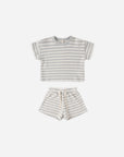 Waffle Tee + Short Set | Sky Stripe