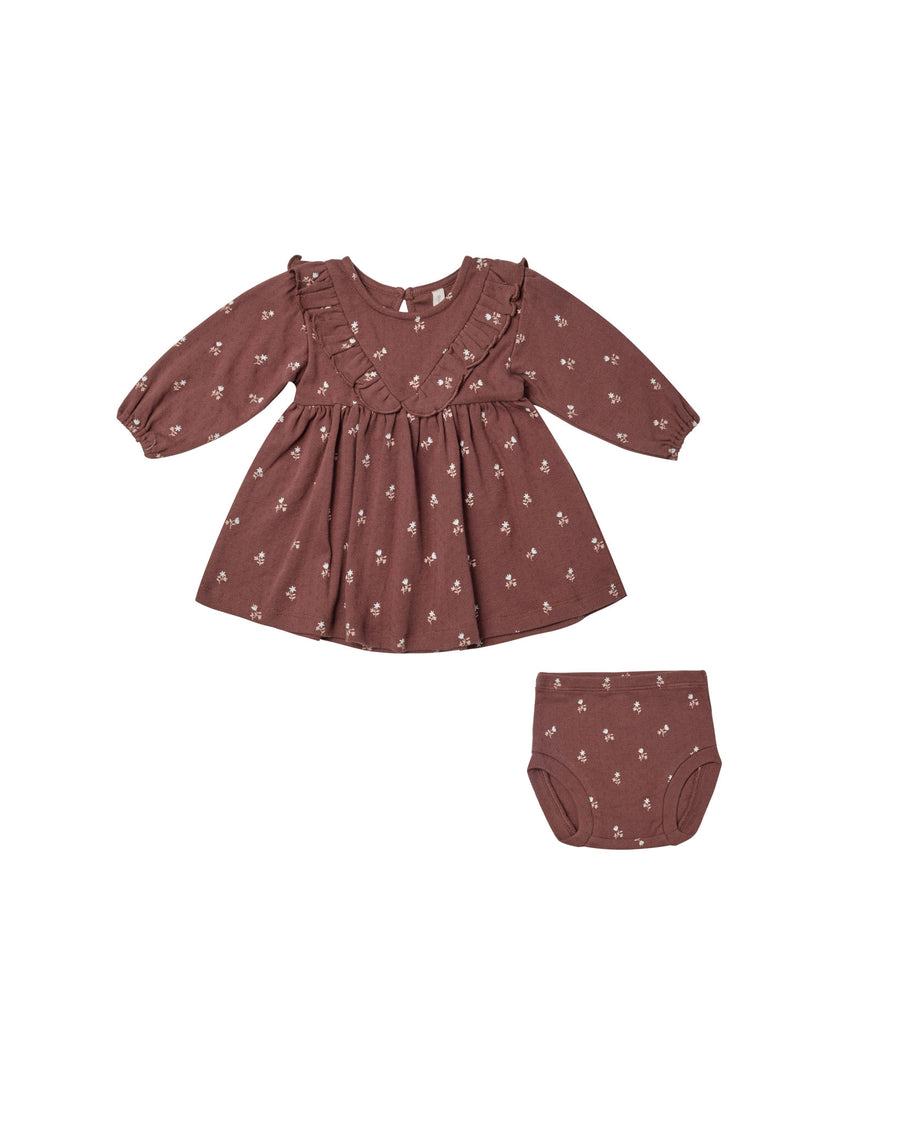 Long Sleeve V Dress Set | Plum Fleur