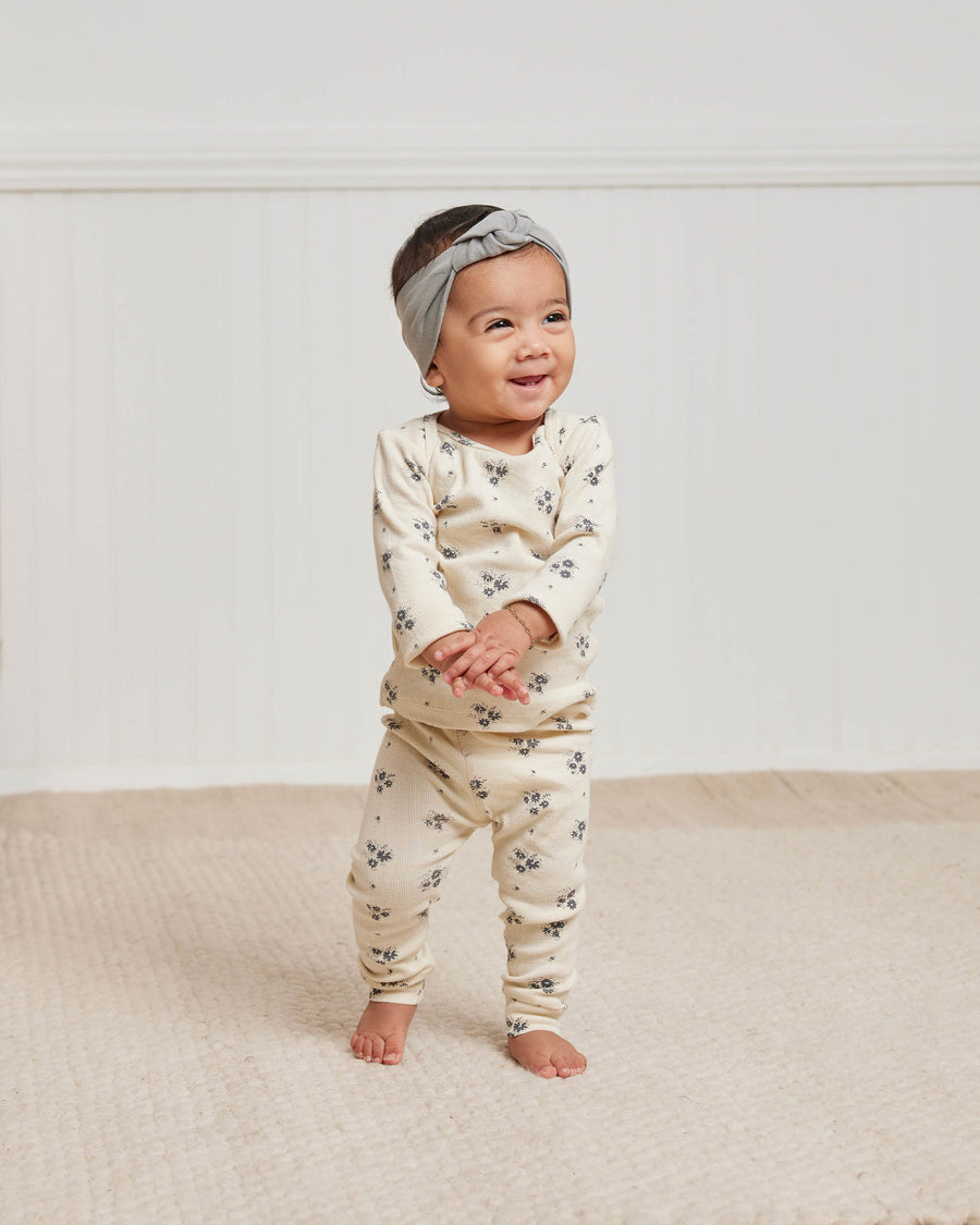 Ribbed Tee & Legging Set | Navy Ditsy