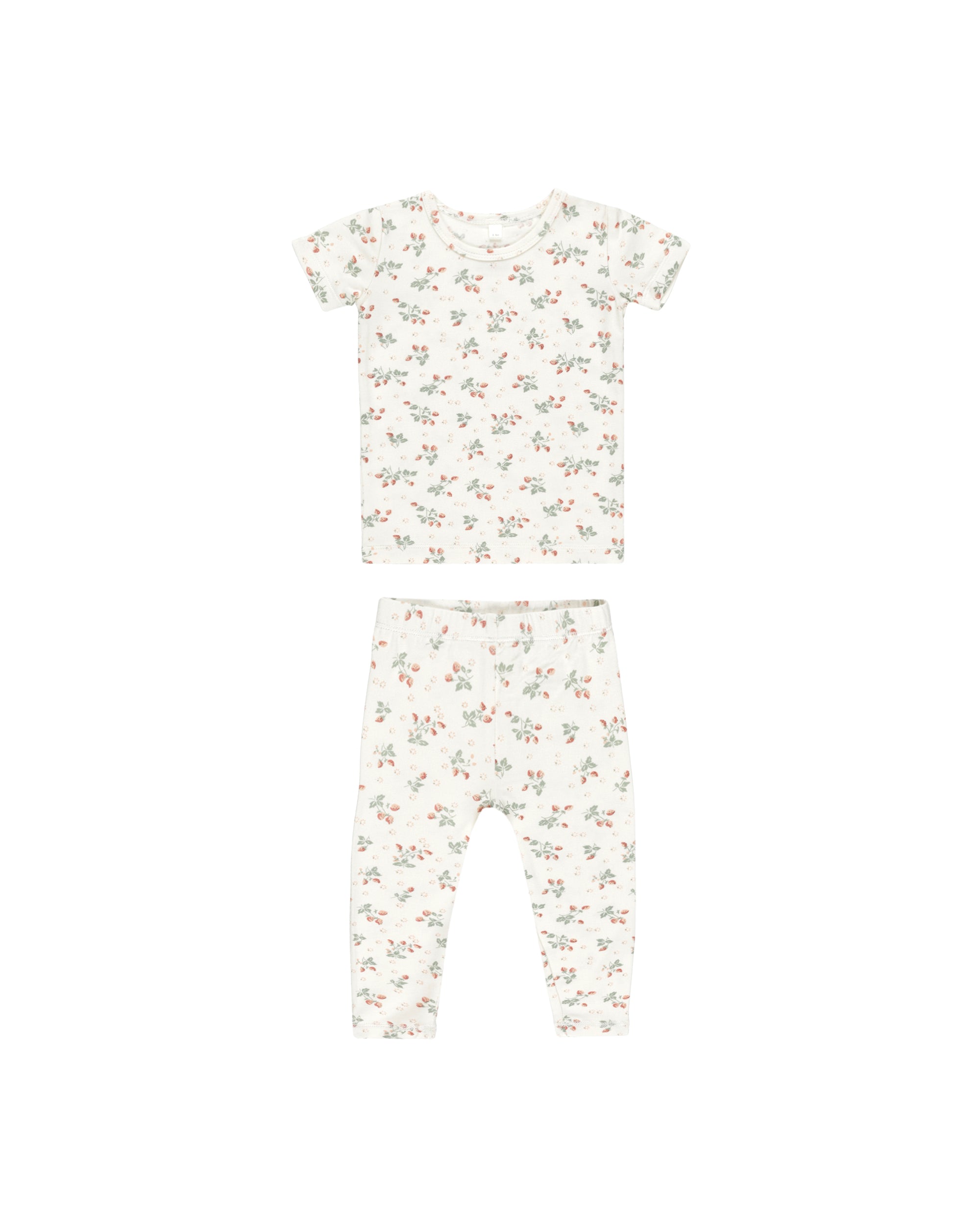 QM | SS25 | Bamboo Short Sleeve Pajama Set | Strawberries 