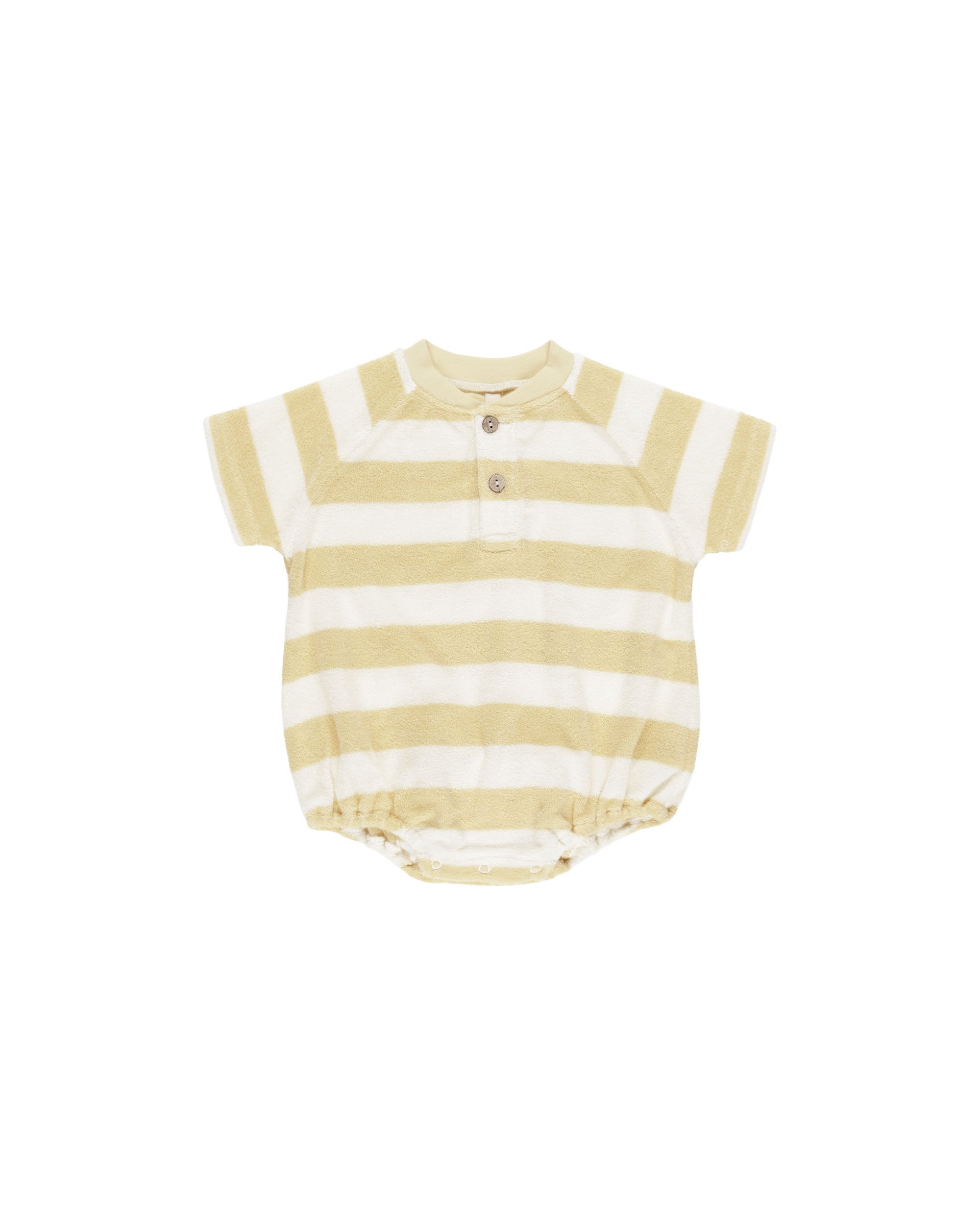 QM | SS25 D2 | Terry Henley Romper | Yellow Stripe 