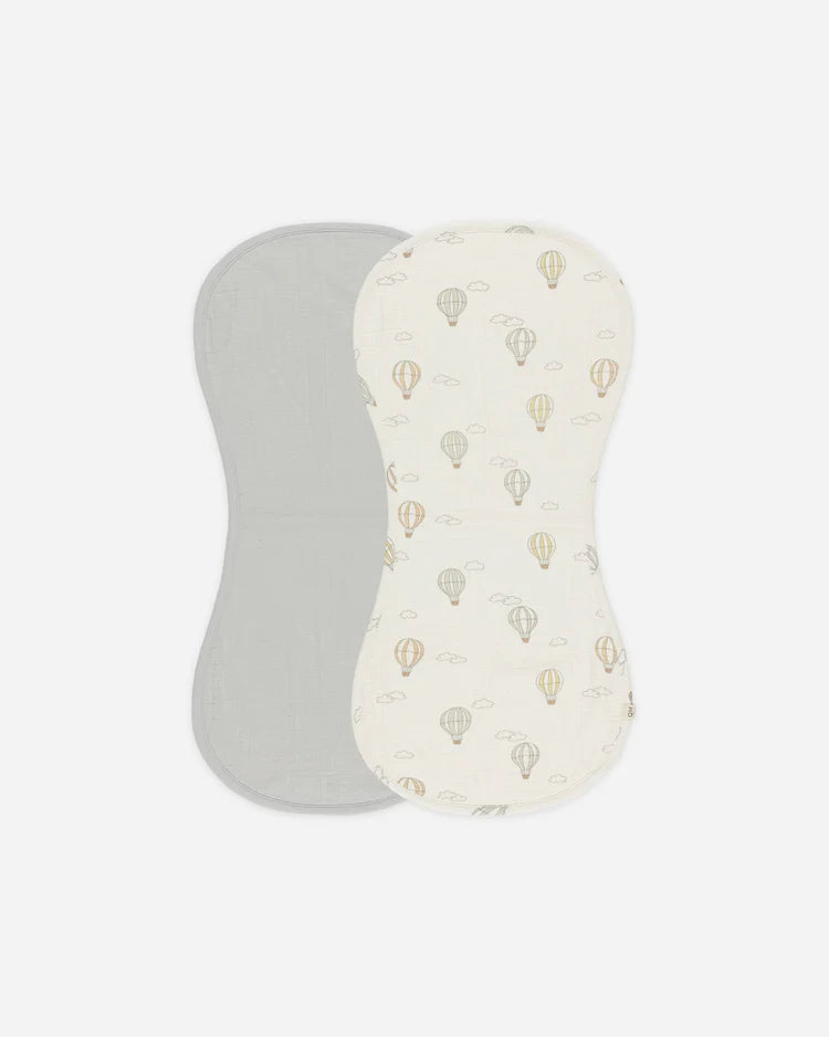 Quincy Mae | Burp Cloth, 2pk | Hot Air Balloons, Sky