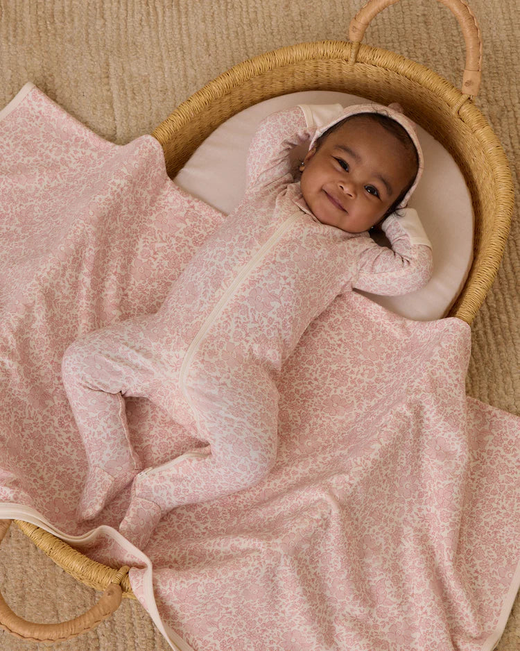 Quincy Mae | Zip Long Sleeve Sleeper Footie | Pink Blossom 