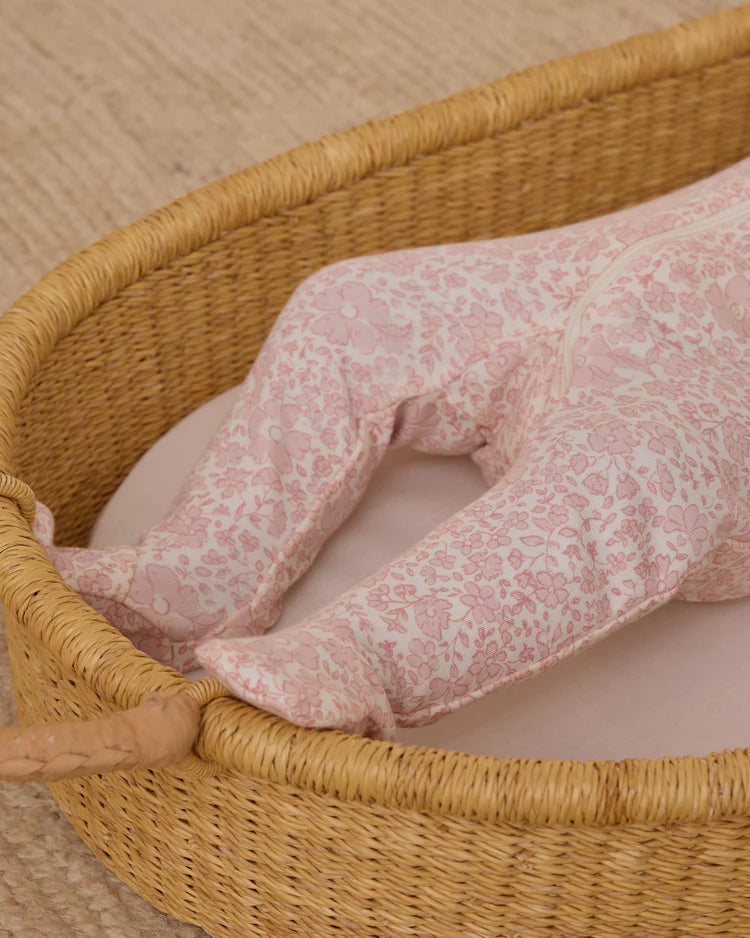 Quincy Mae | Zip Long Sleeve Sleeper Footie | Pink Blossom 